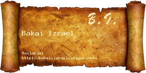 Bakai Izrael névjegykártya